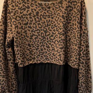 Fate Leopard Baby Doll Top Small